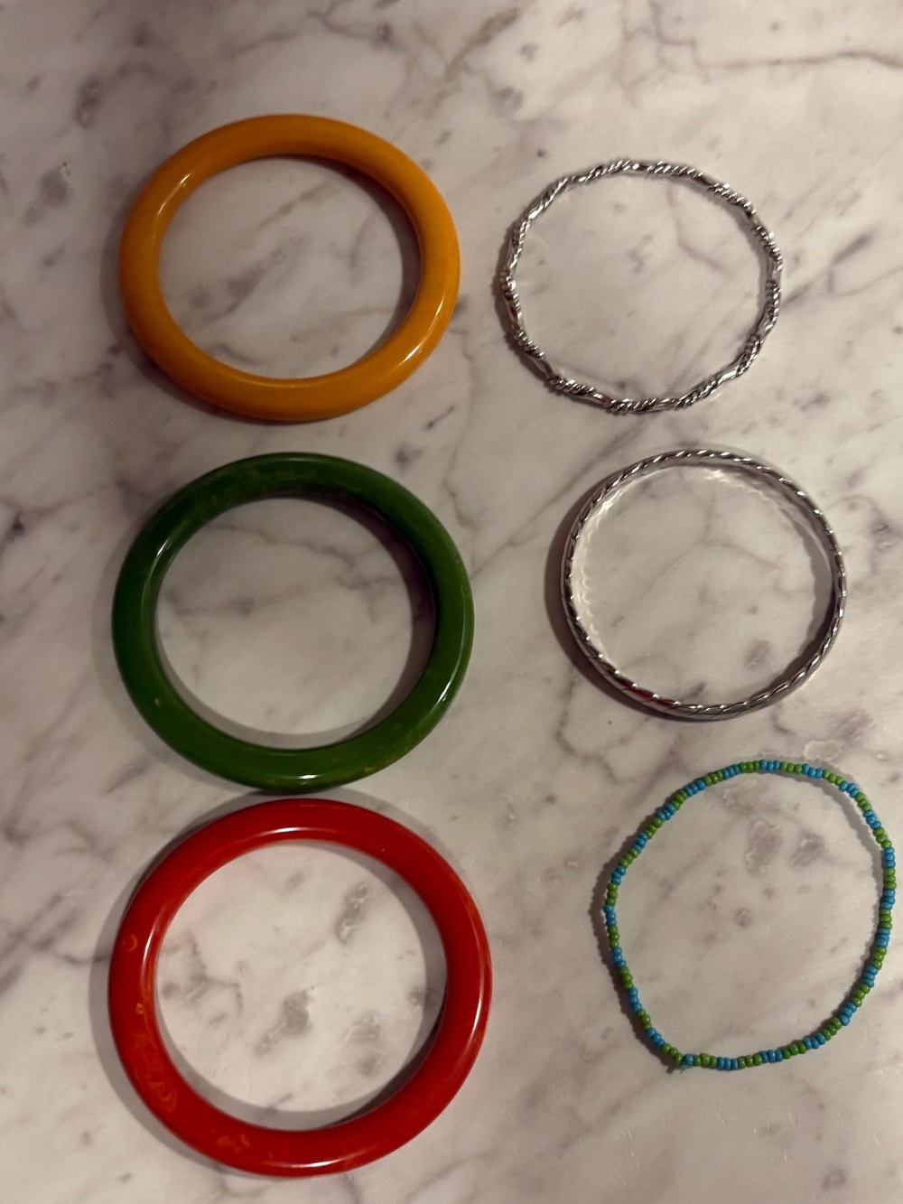 Vintage bangle set + 3 extra bracelets